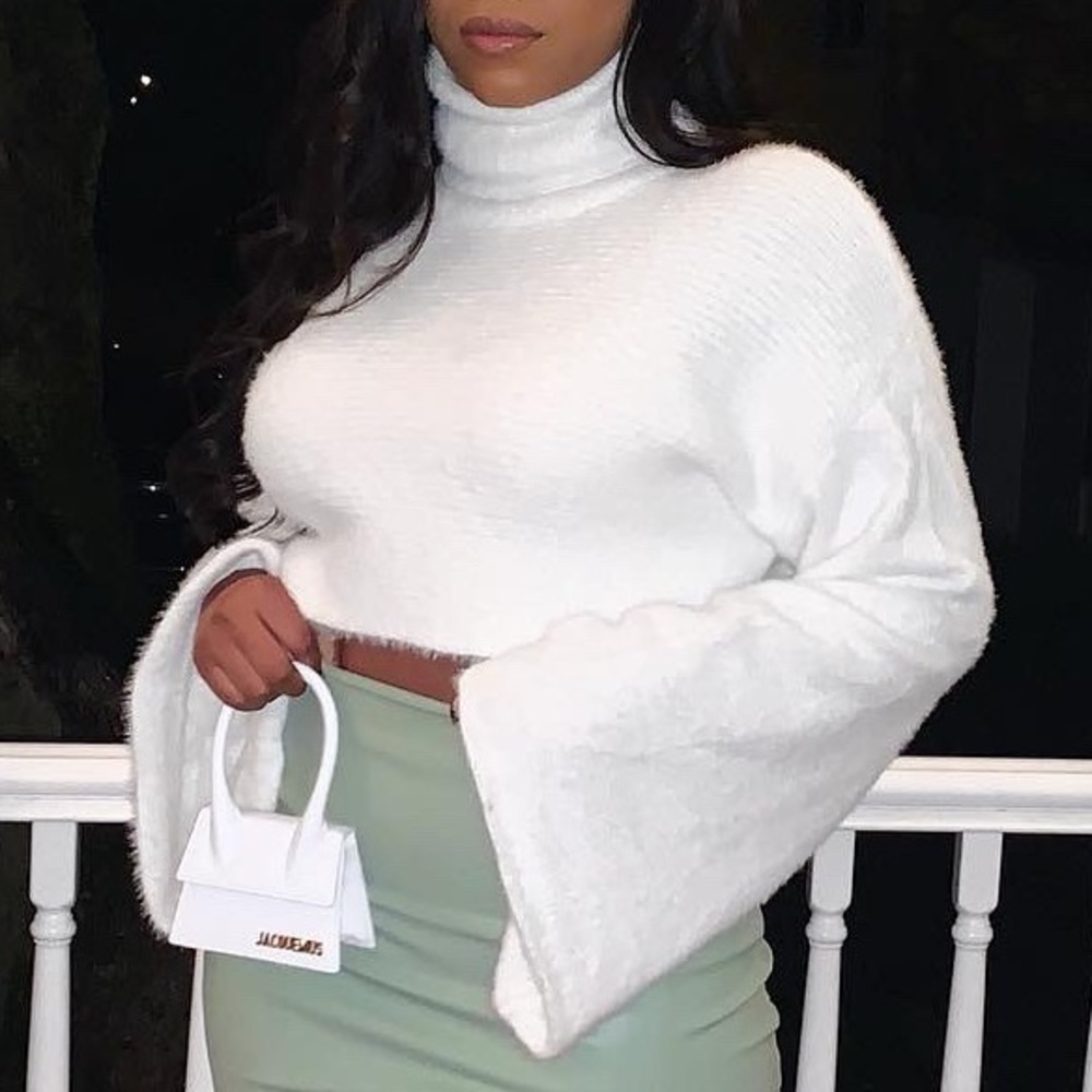 Fuzzy Turtleneck Sweater